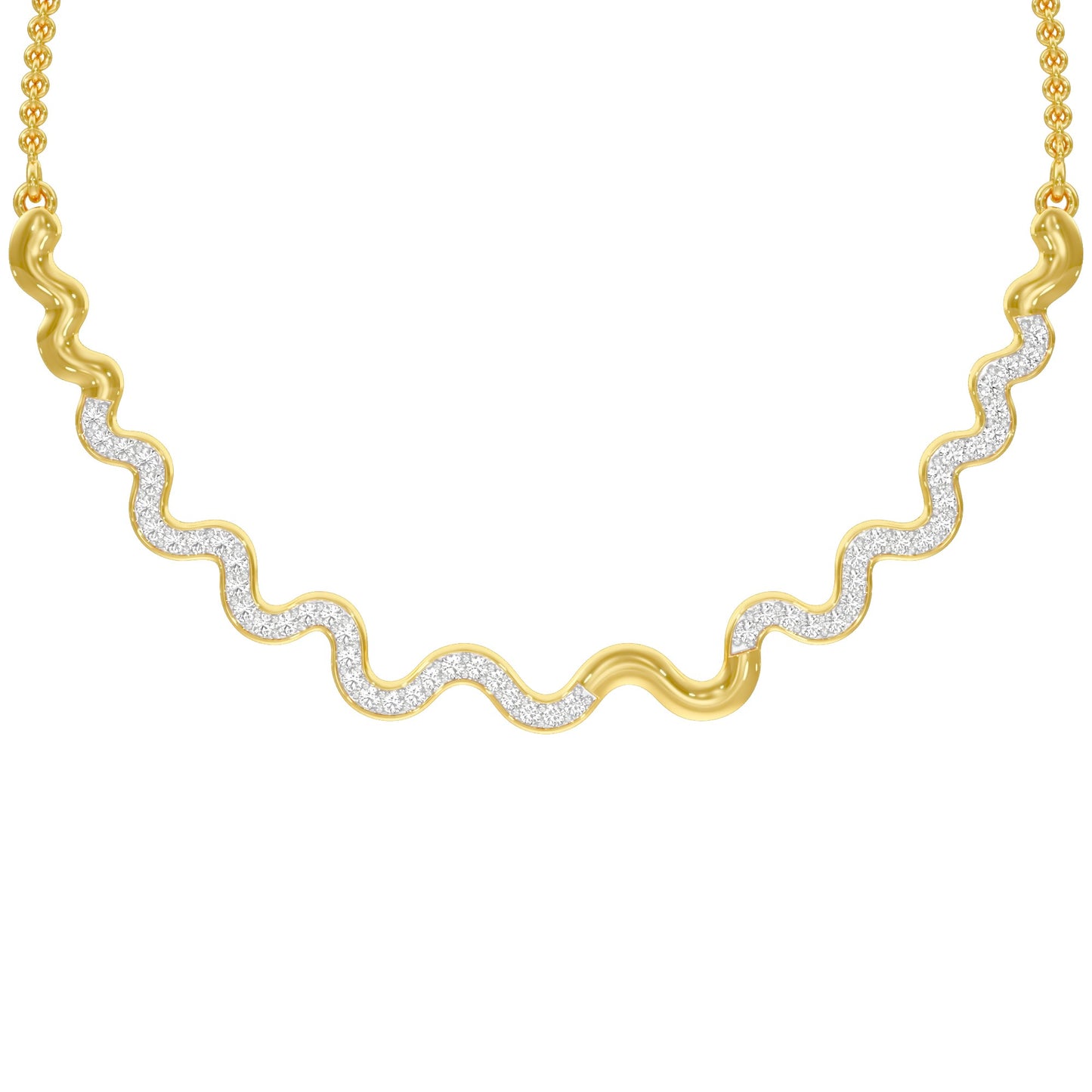 Perpetual Curve Diamond Necklace 18 KT / Yellow Gold