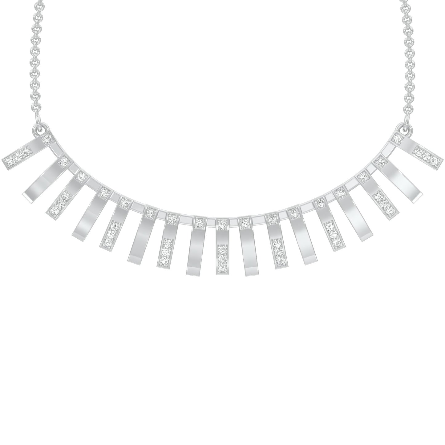 Scattered With Brilliance Diamond Necklace 18 KT / White Gold