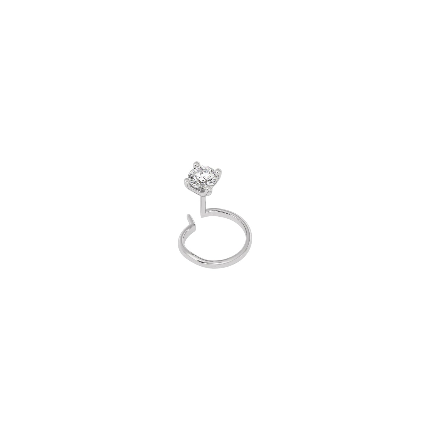Sparkling Monolith Diamond Nose Pin 18 KT / White Gold