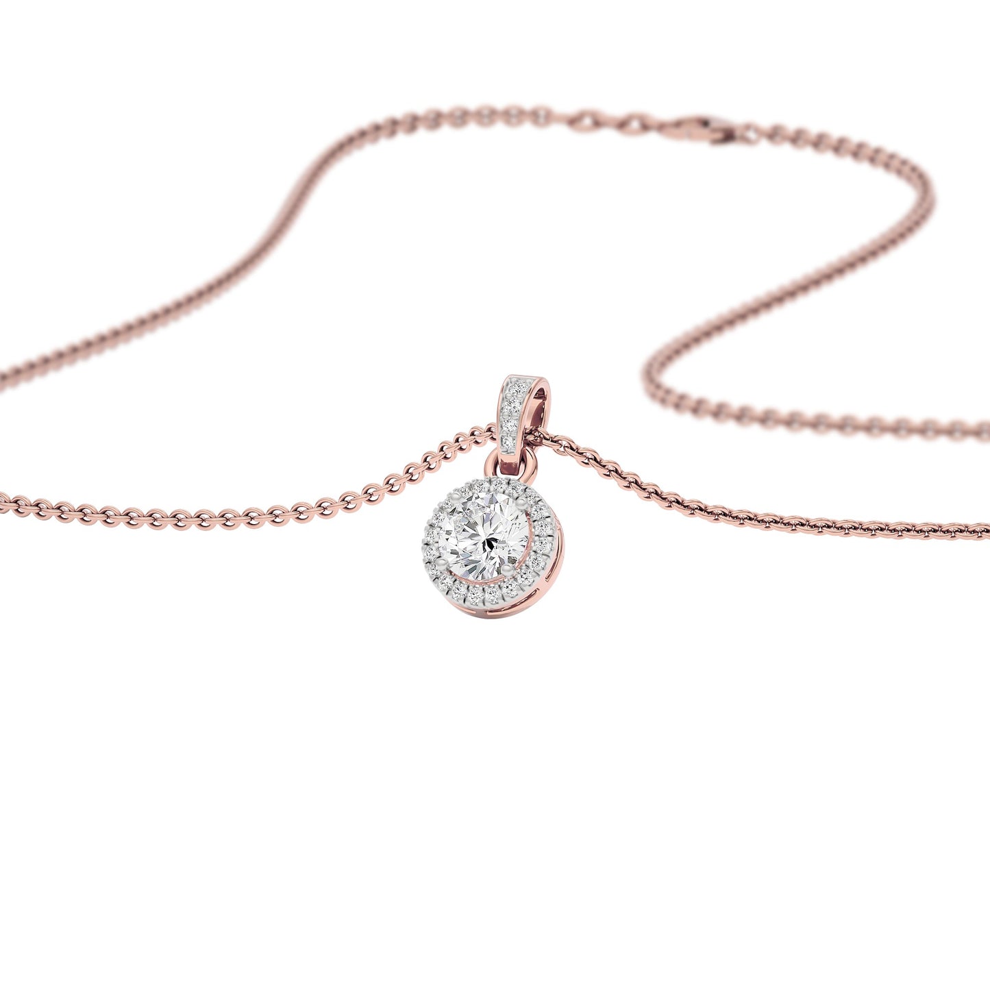 Eternal Classic Round Diamond Pendant 18 KT / Rose Gold
