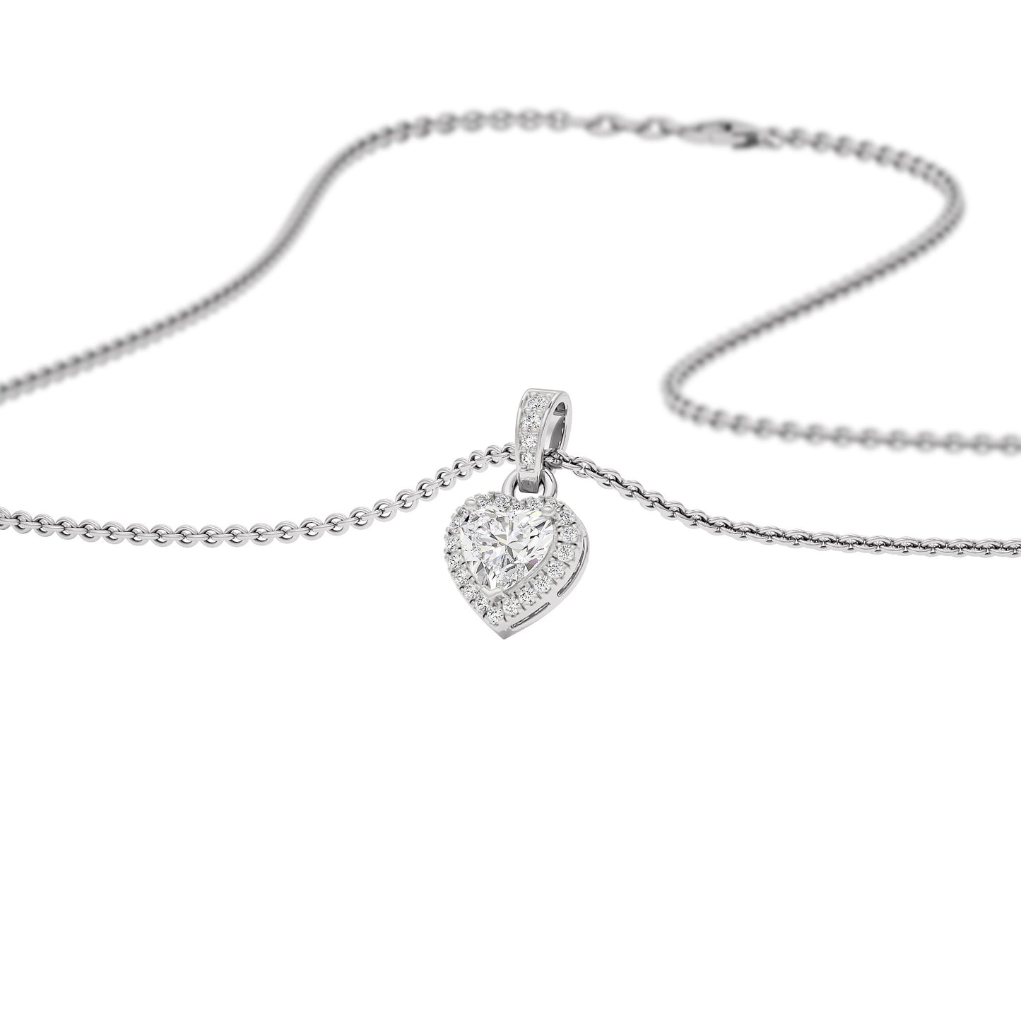 It's Forever Classic Heart Diamond Pendant 18 KT / White Gold