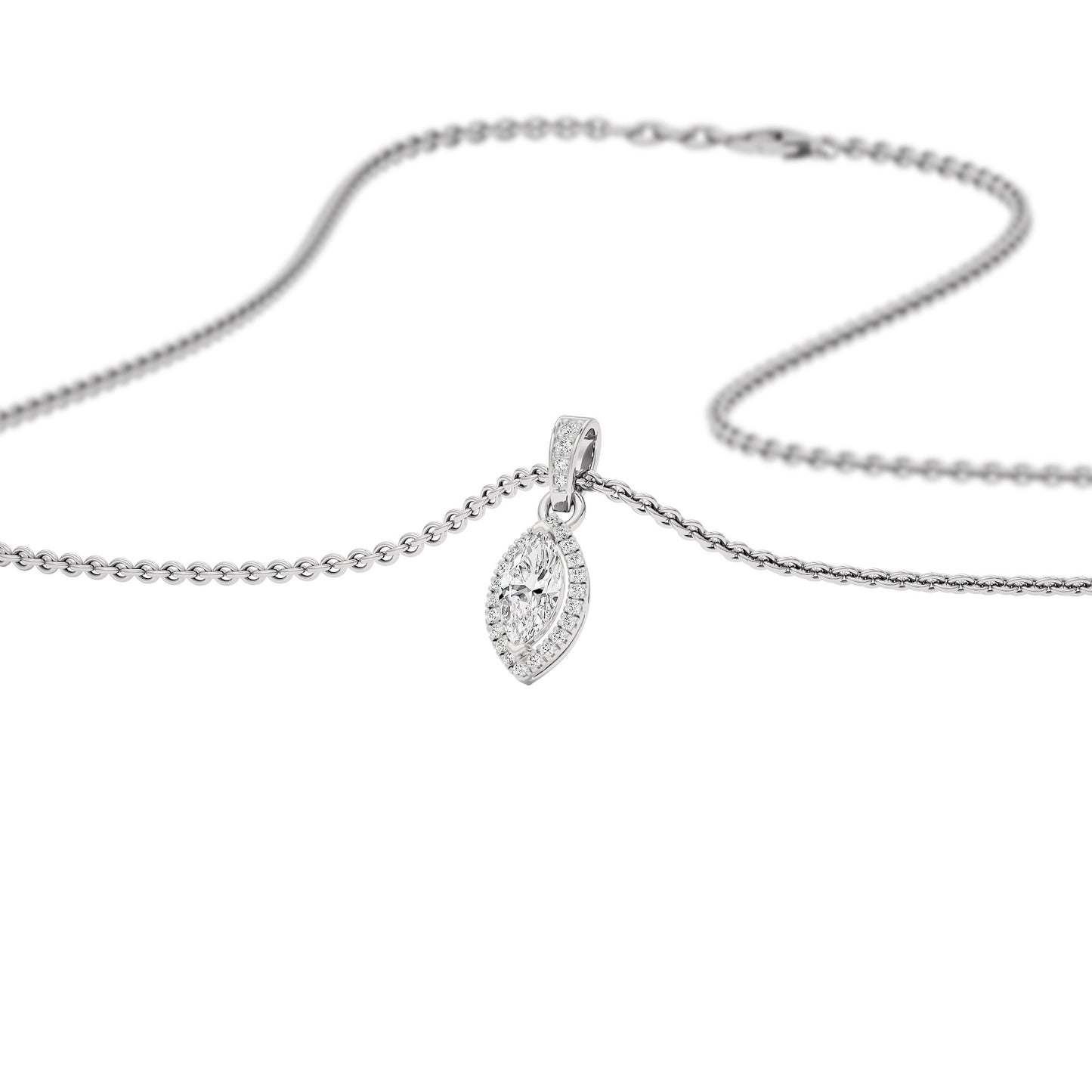 Avril Classic Marquise Diamond Pendant 18 KT / White Gold