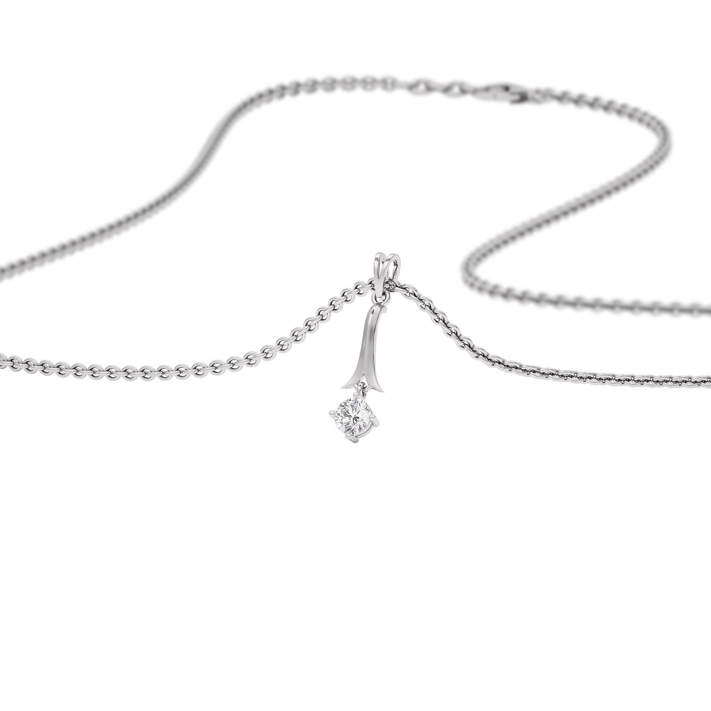 Dazzling Drop Diamond Pendant 18 KT / White Gold