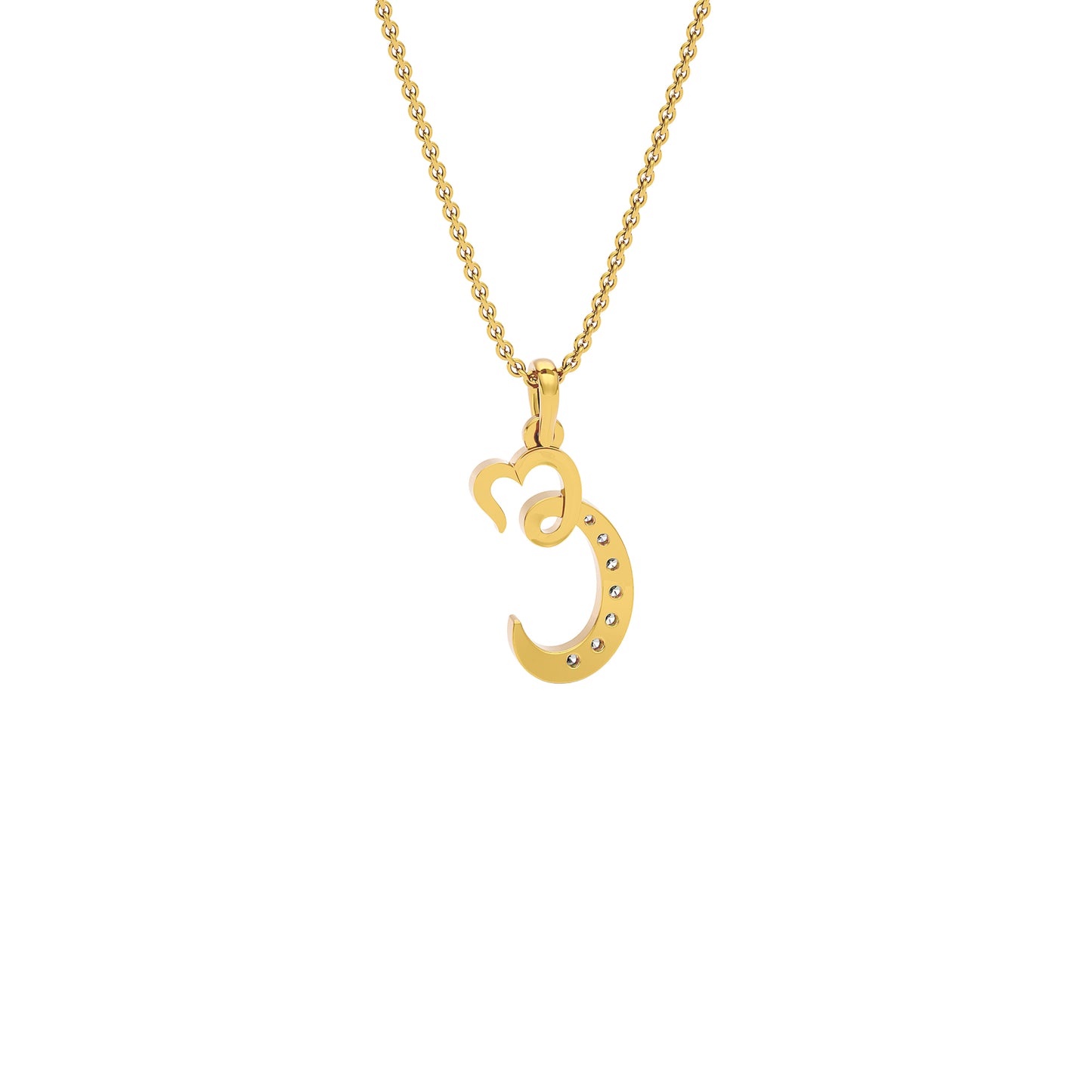Confident ‘C’ Diamond Pendant 18 KT / Yellow Gold