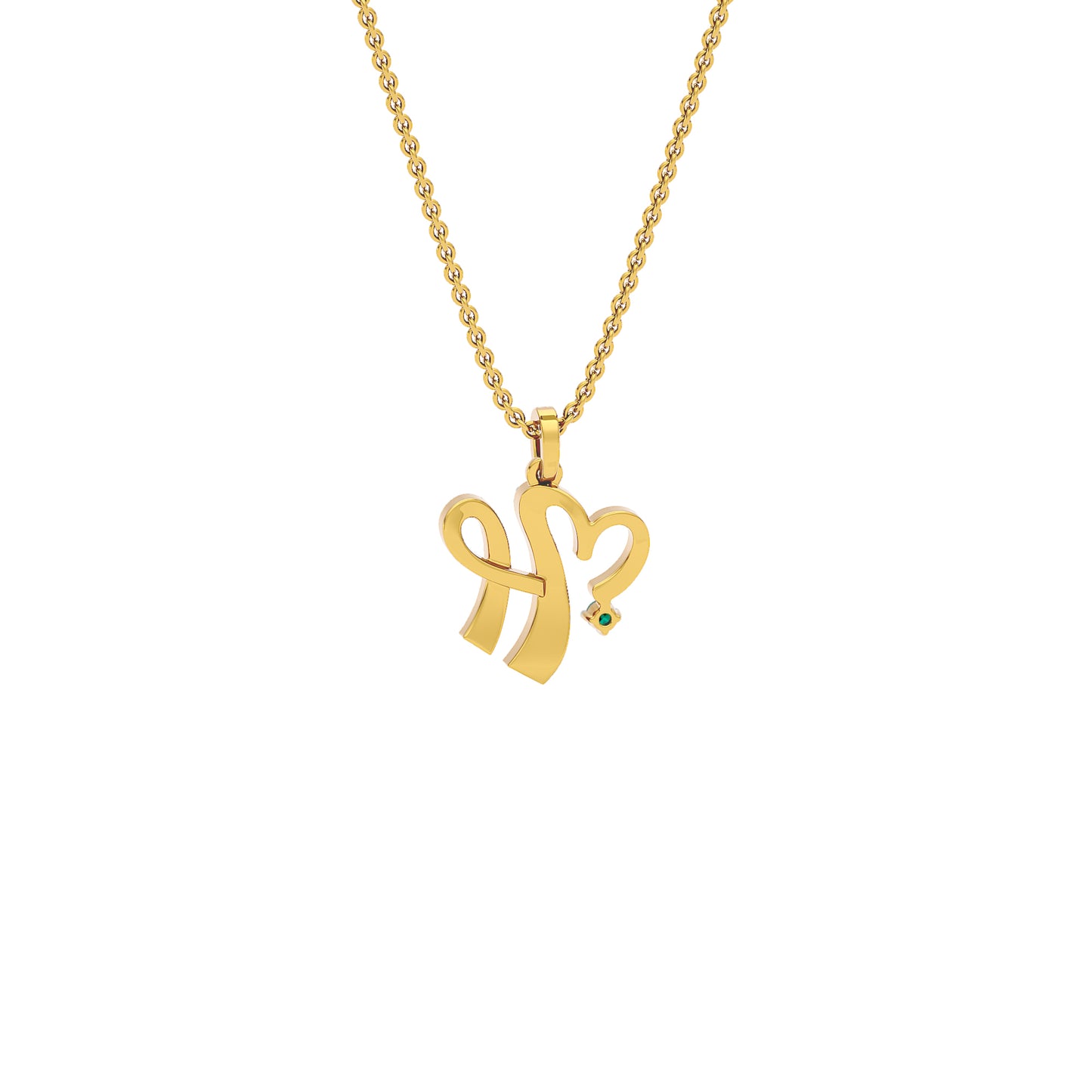 Humor at Heart ‘H’ Diamond Pendant 18 KT / Yellow Gold