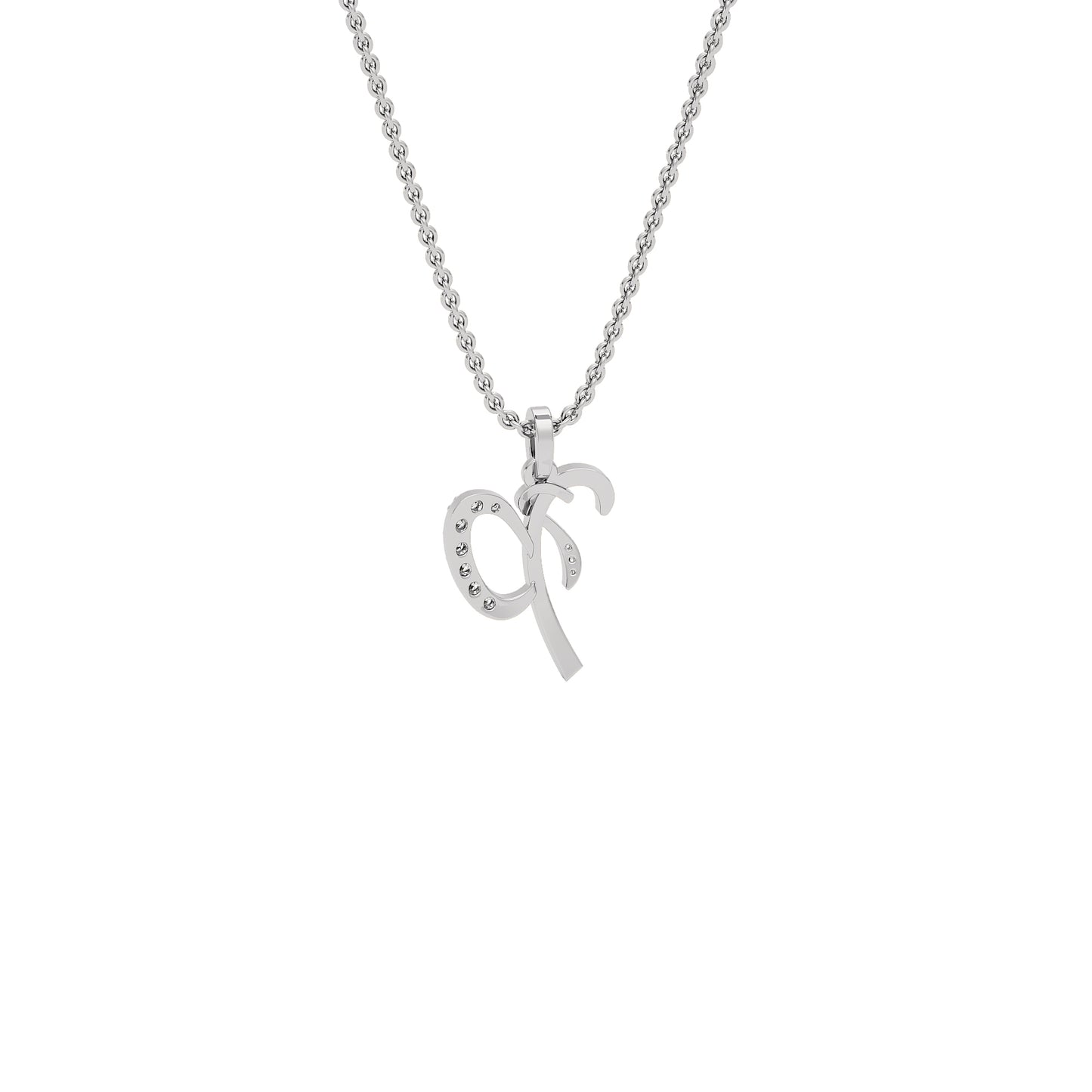 Precious ‘P’ Diamond Pendant 18 KT / White Gold