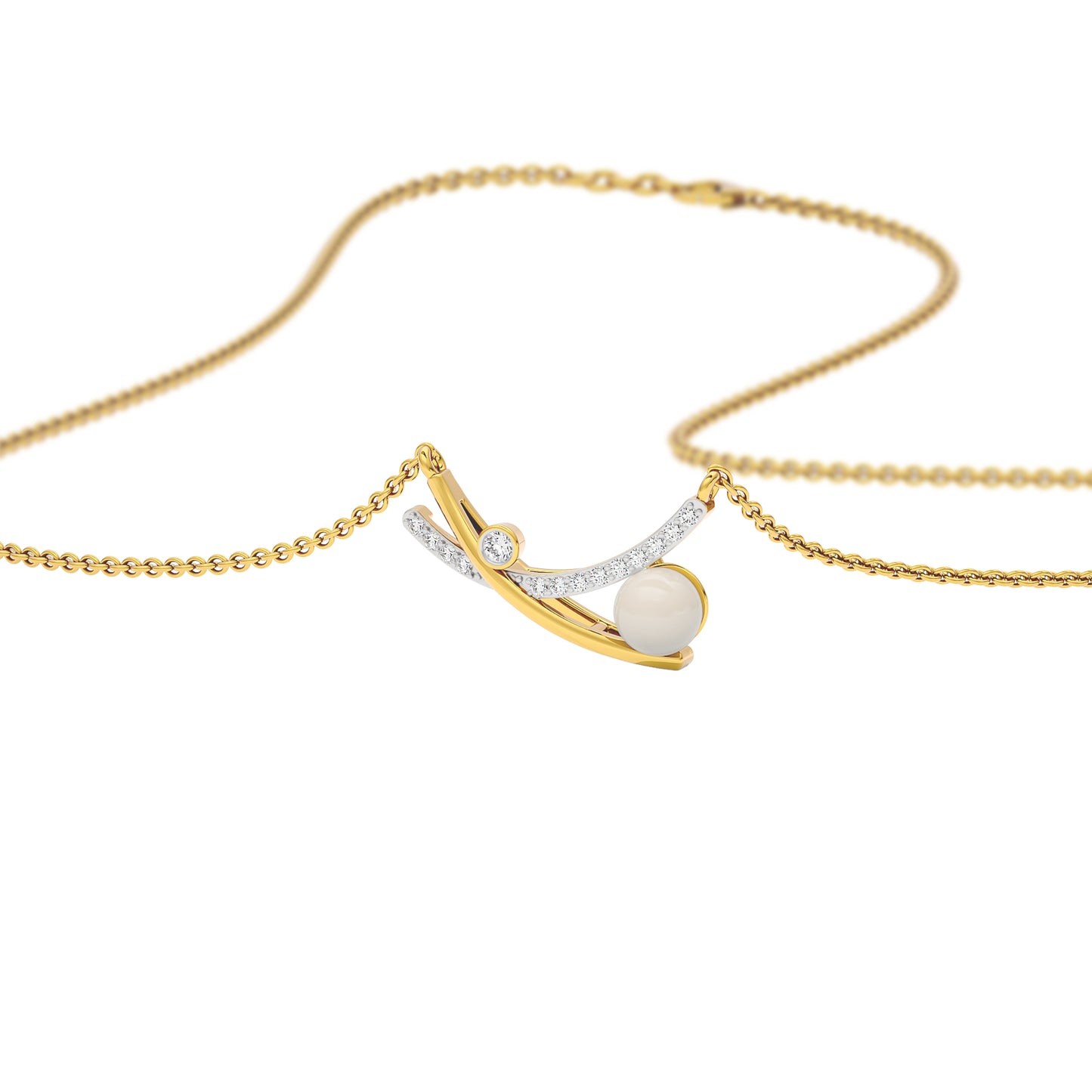 Pebble Glint Fashion Diamond Pendant 18 KT / Yellow Gold