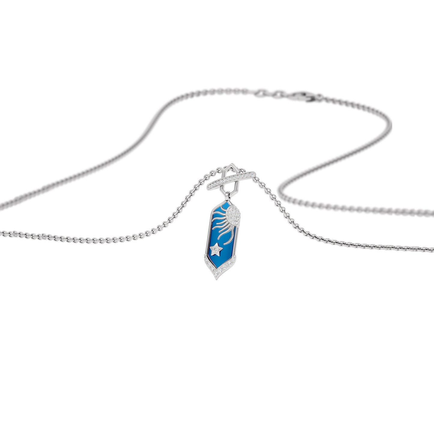 Aqua Glow Fashion Diamond Pendant 18 KT / White Gold