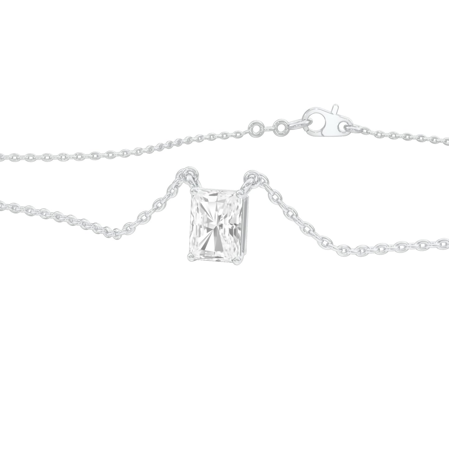 Classic Emerald Diamond Chain Necklace