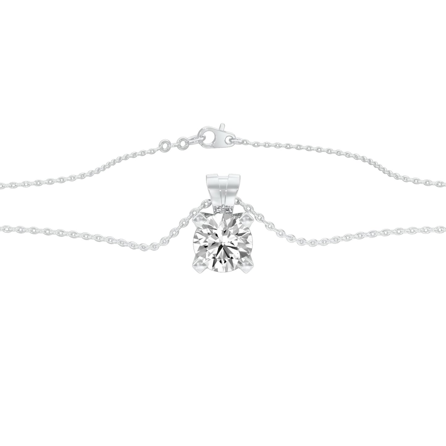 Symmetry Drop Diamond Pendant 18 KT / White Gold