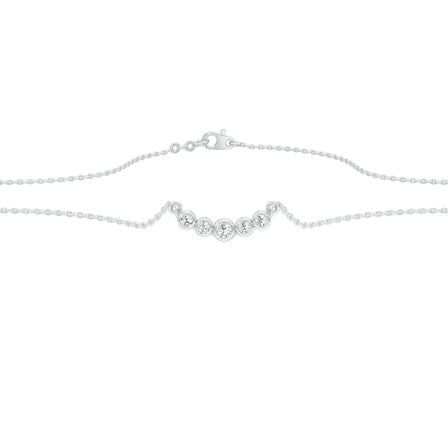 Line Five Diamond Pendant 18 KT / White Gold