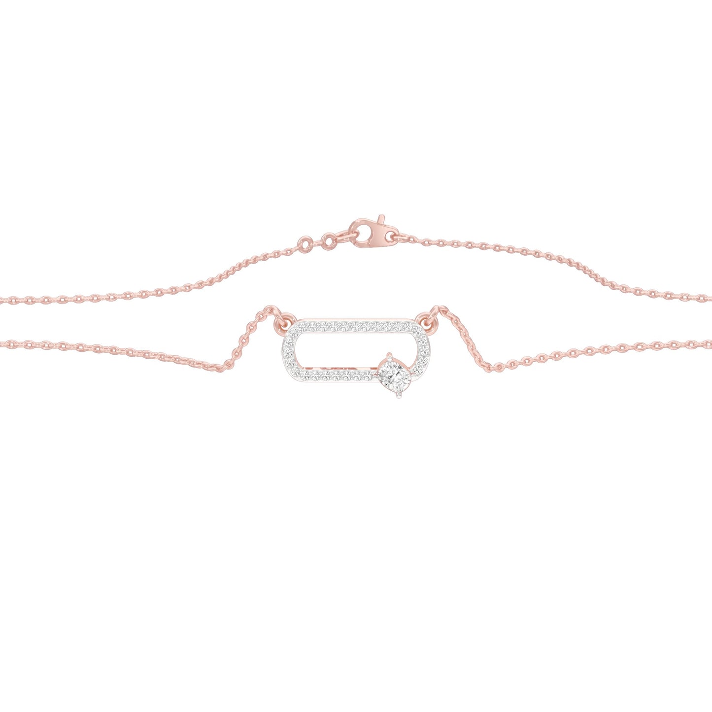 Seamless Link Diamond Pendant 18 KT / Rose Gold