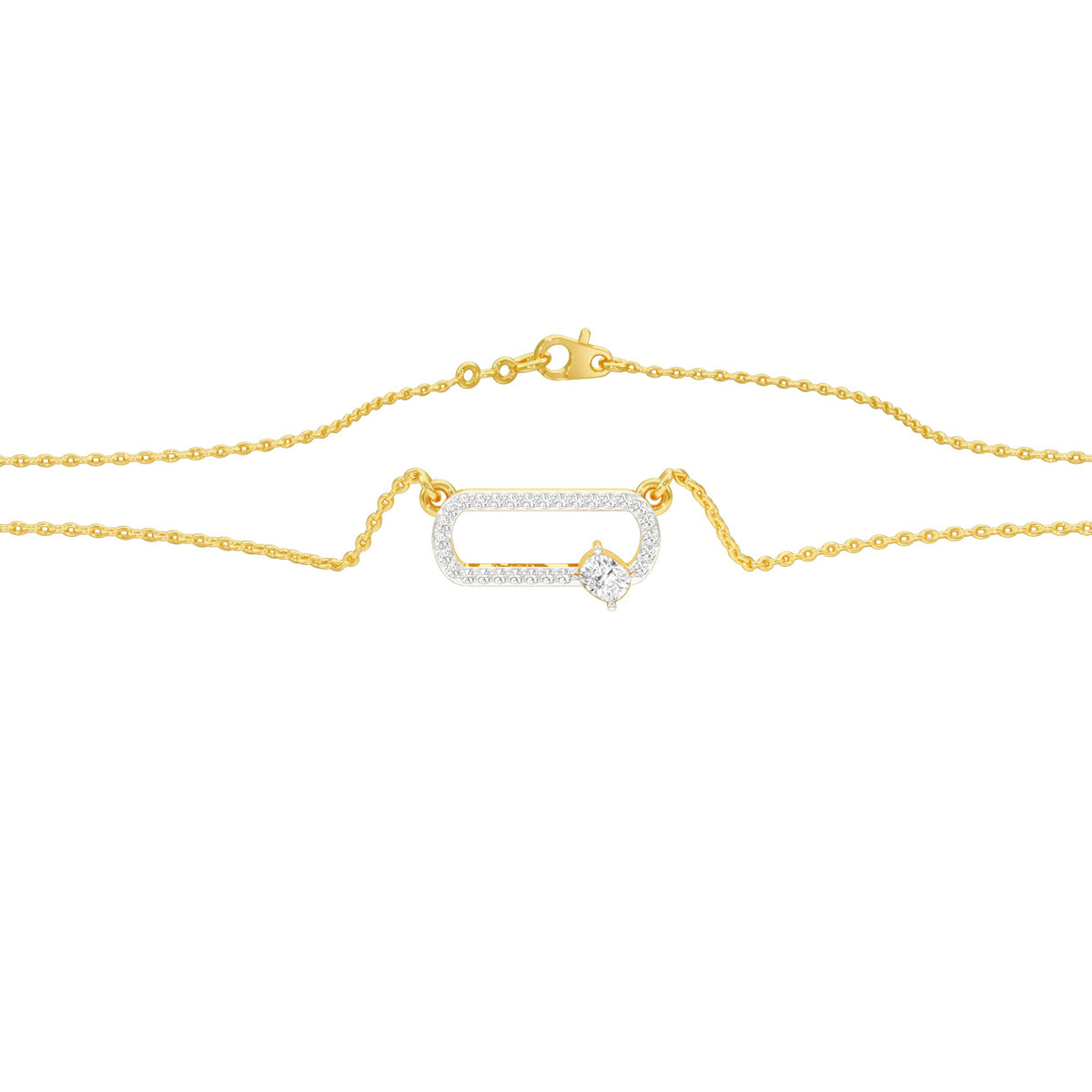 Seamless Link Diamond Pendant 18 KT / Yellow Gold