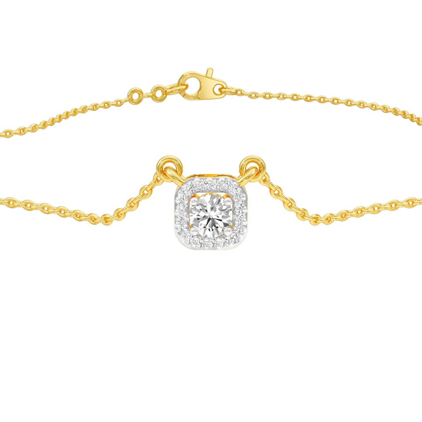 Minimalistic Ode Halo Diamond Pendant 18 KT / Yellow Gold