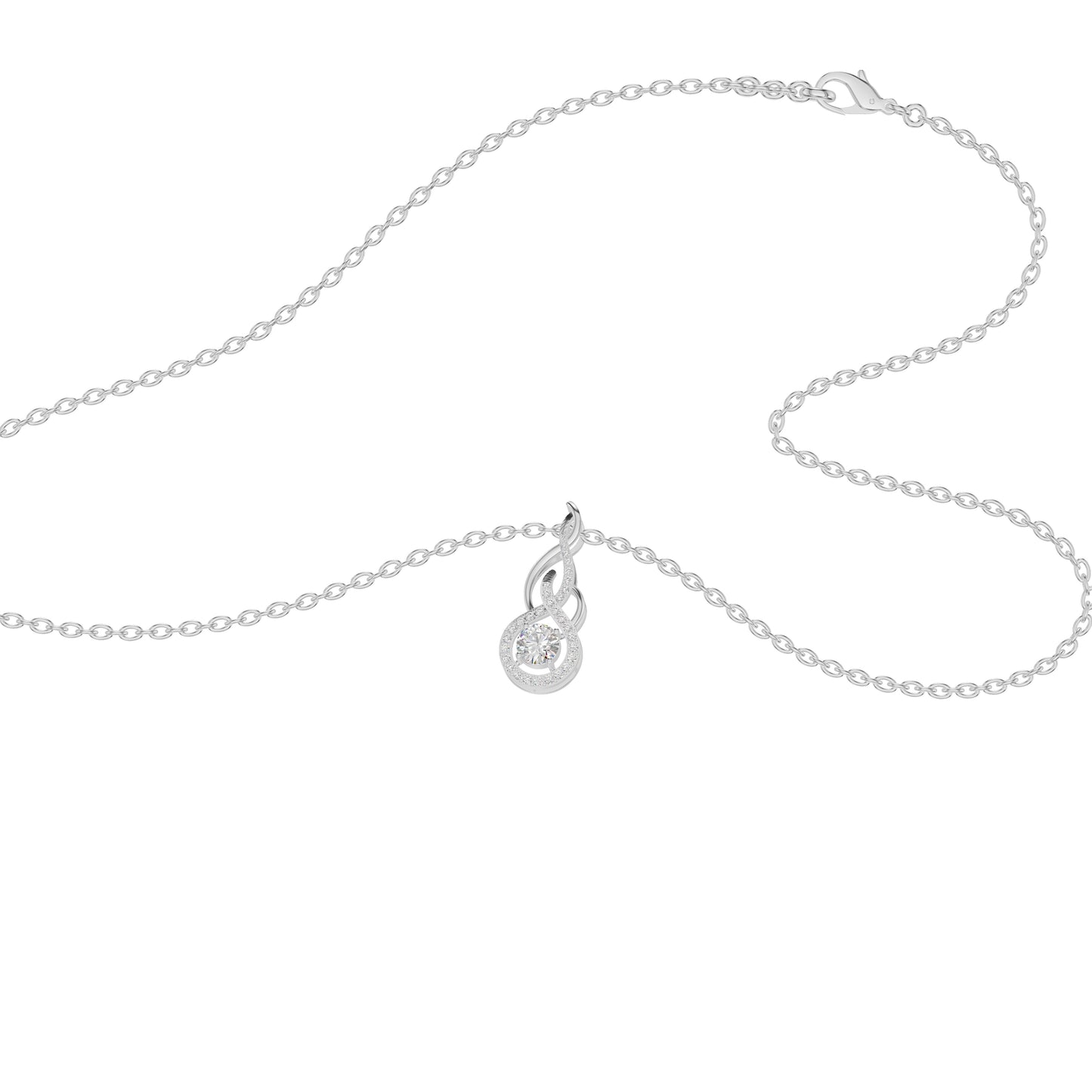 Ethereal Eclipse Diamond Pendant 18 KT / White Gold