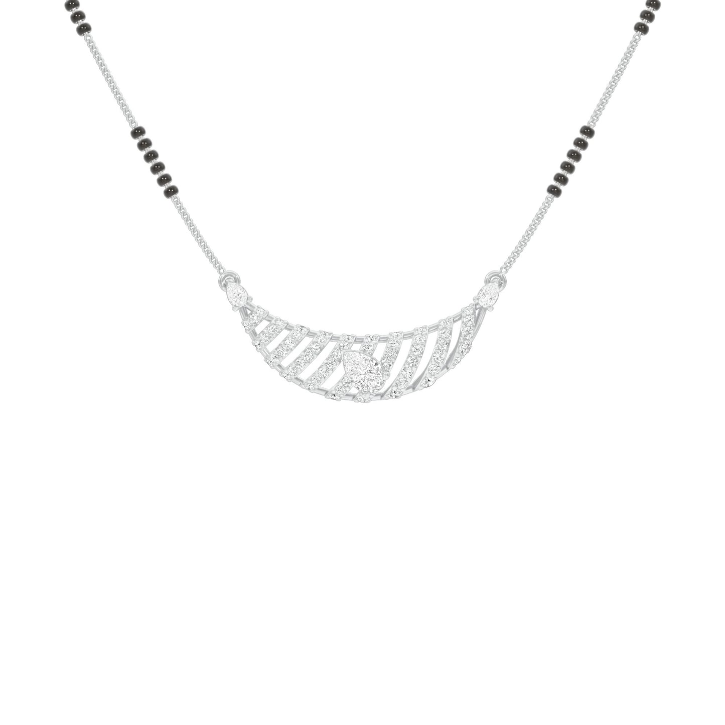 Crescent Arc Diamond Mangalsutra 9 KT / White Gold