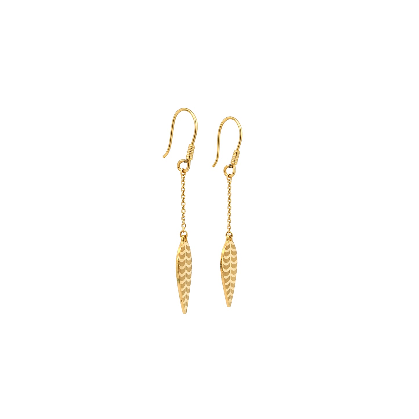 Golden Leaf Dangle Earrings