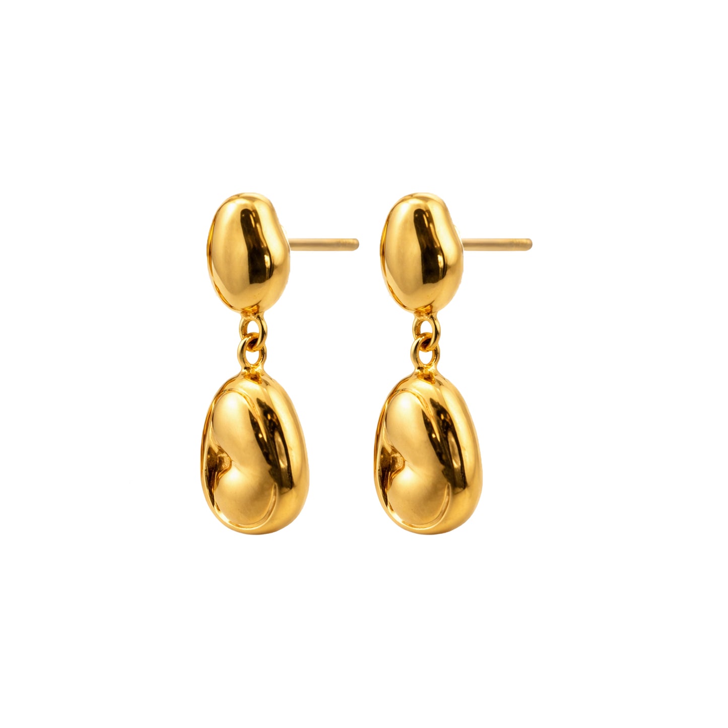 Pebble Drop Gold Earrings