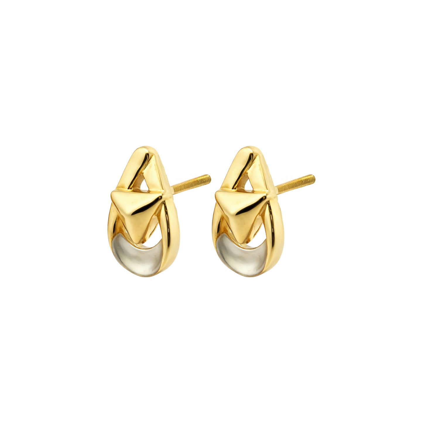 TriAura Drop Gold Earrings
