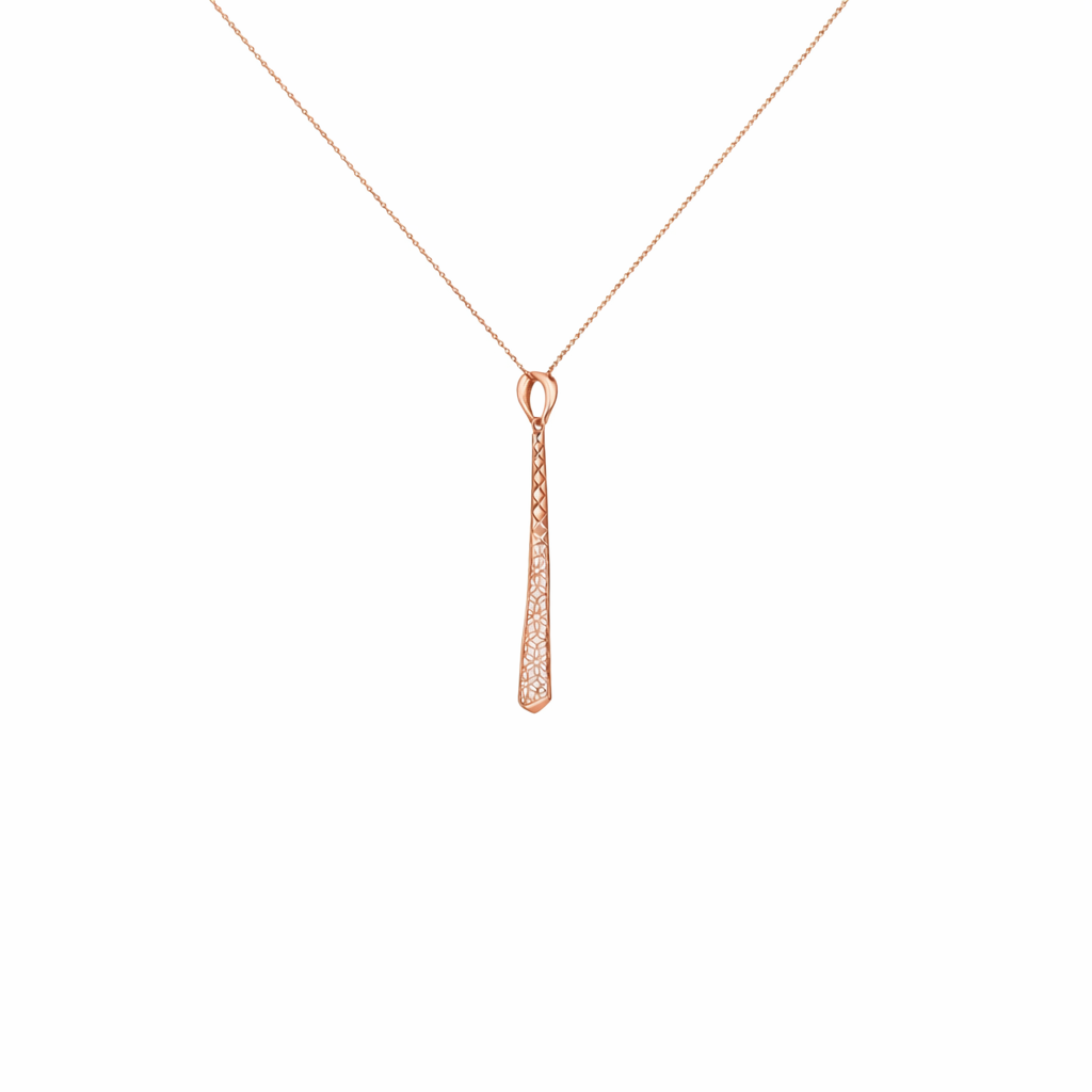 Elongated Spike Gold Pendant