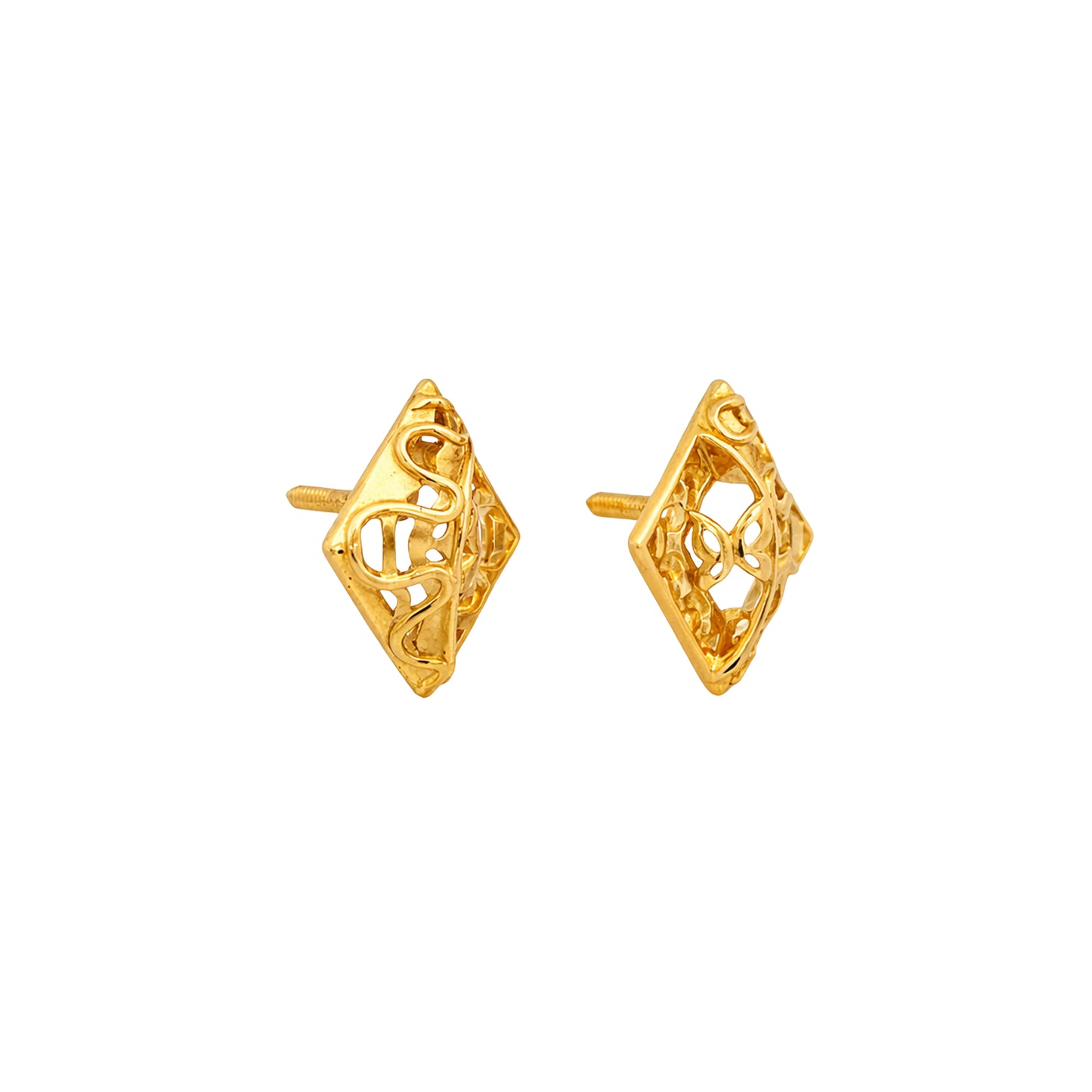 Orvexa Lattice Gold Stud Earrings