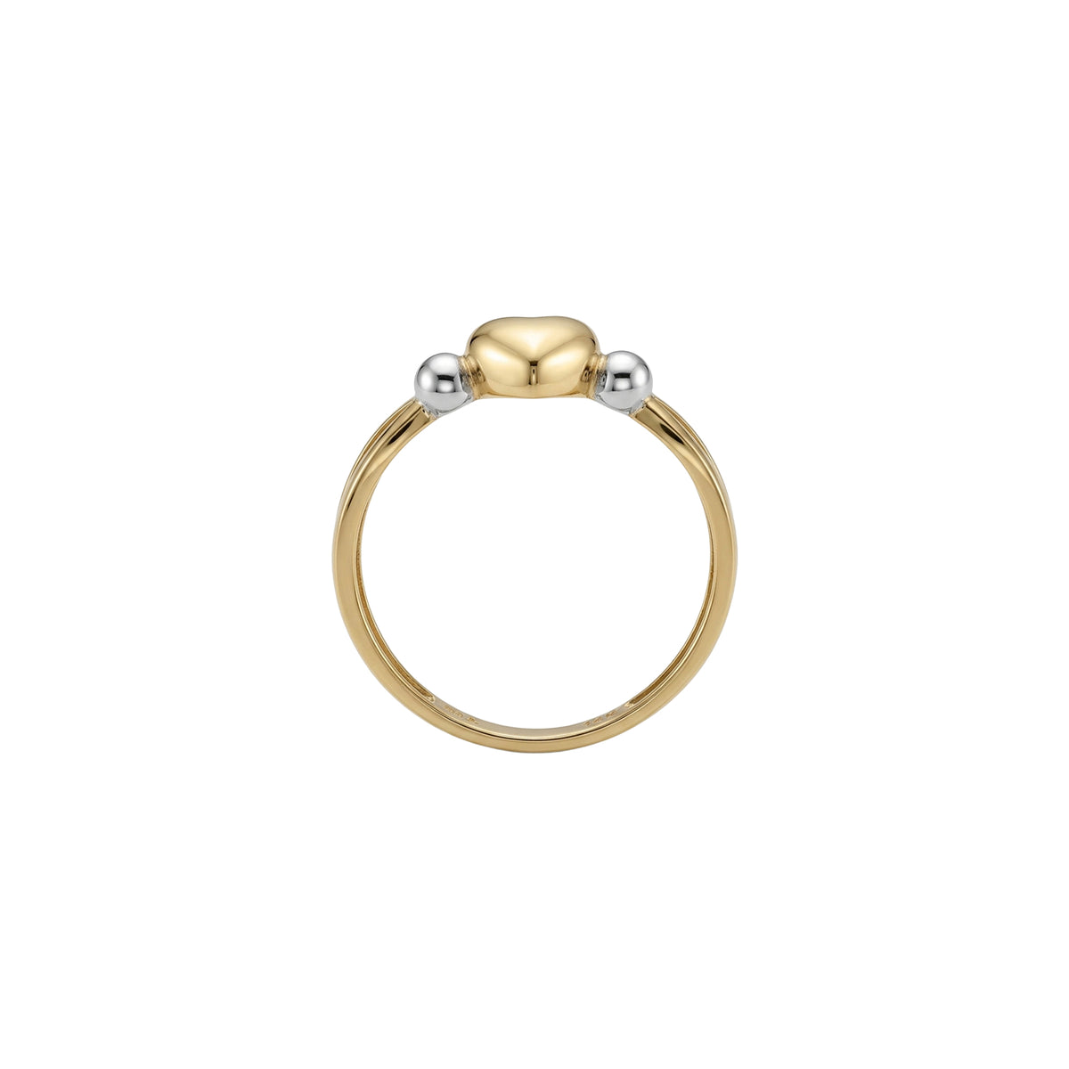 Dual Tone Heart Gold Ring