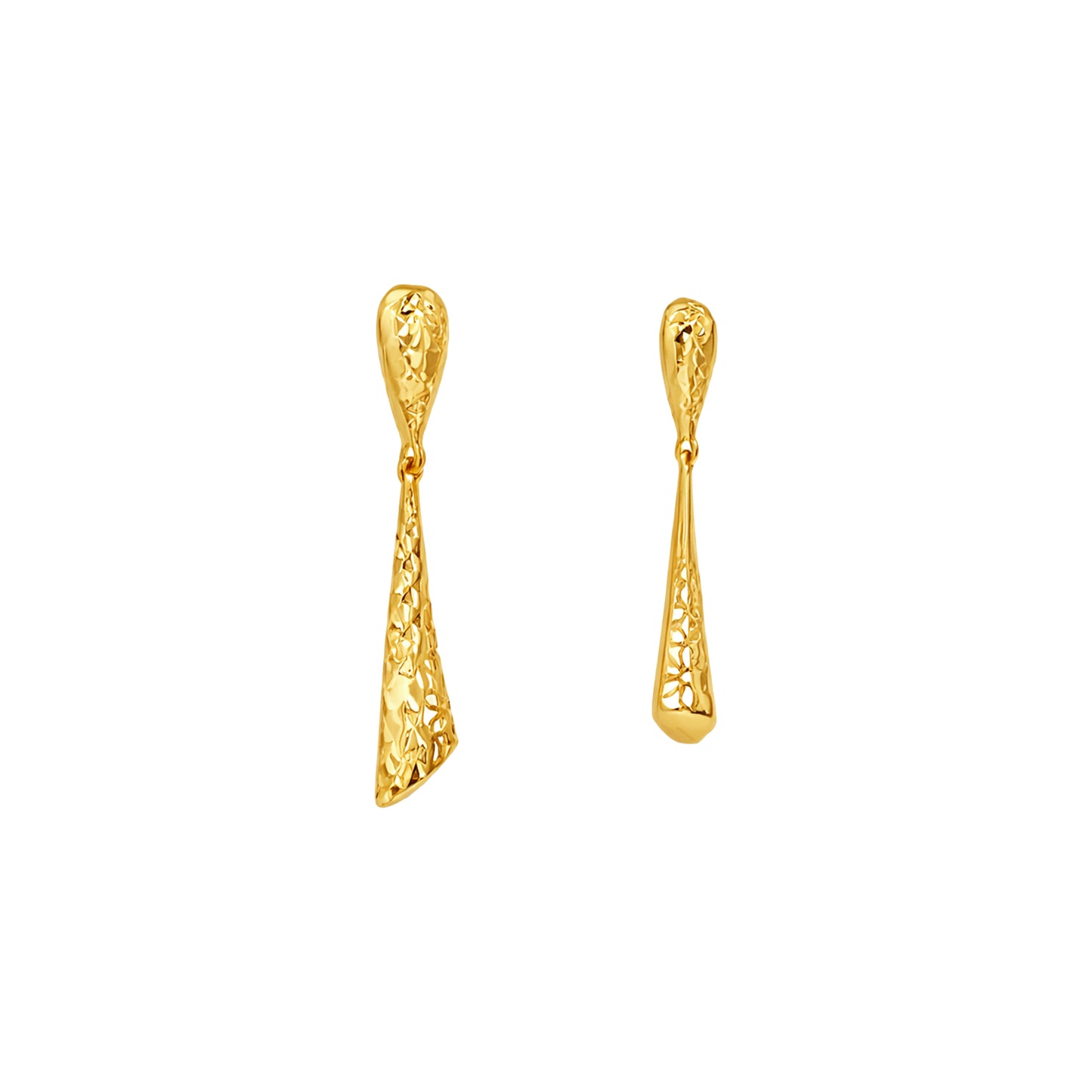 Textured Cone Gold Earrings