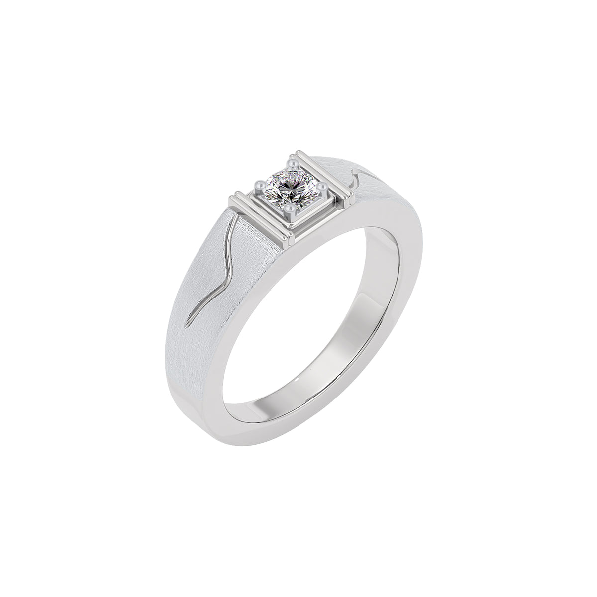 Lancolm Diamond Mens Ring 18 KT / White Gold / 22