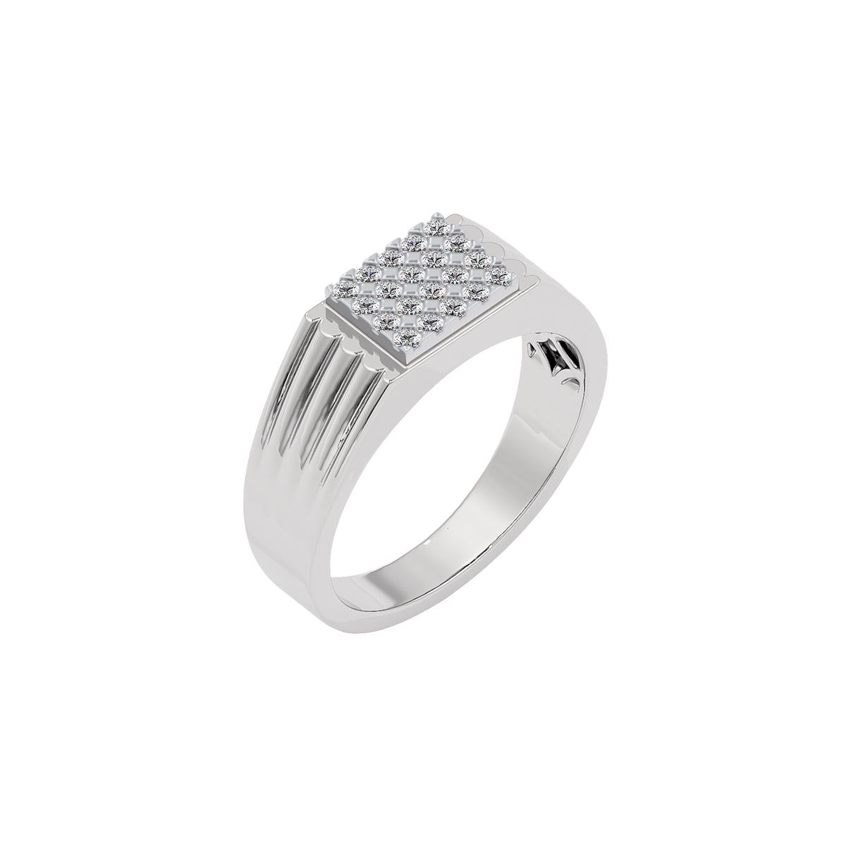 Imperial Pave Diamond Mens Ring 18 KT / White Gold / 22