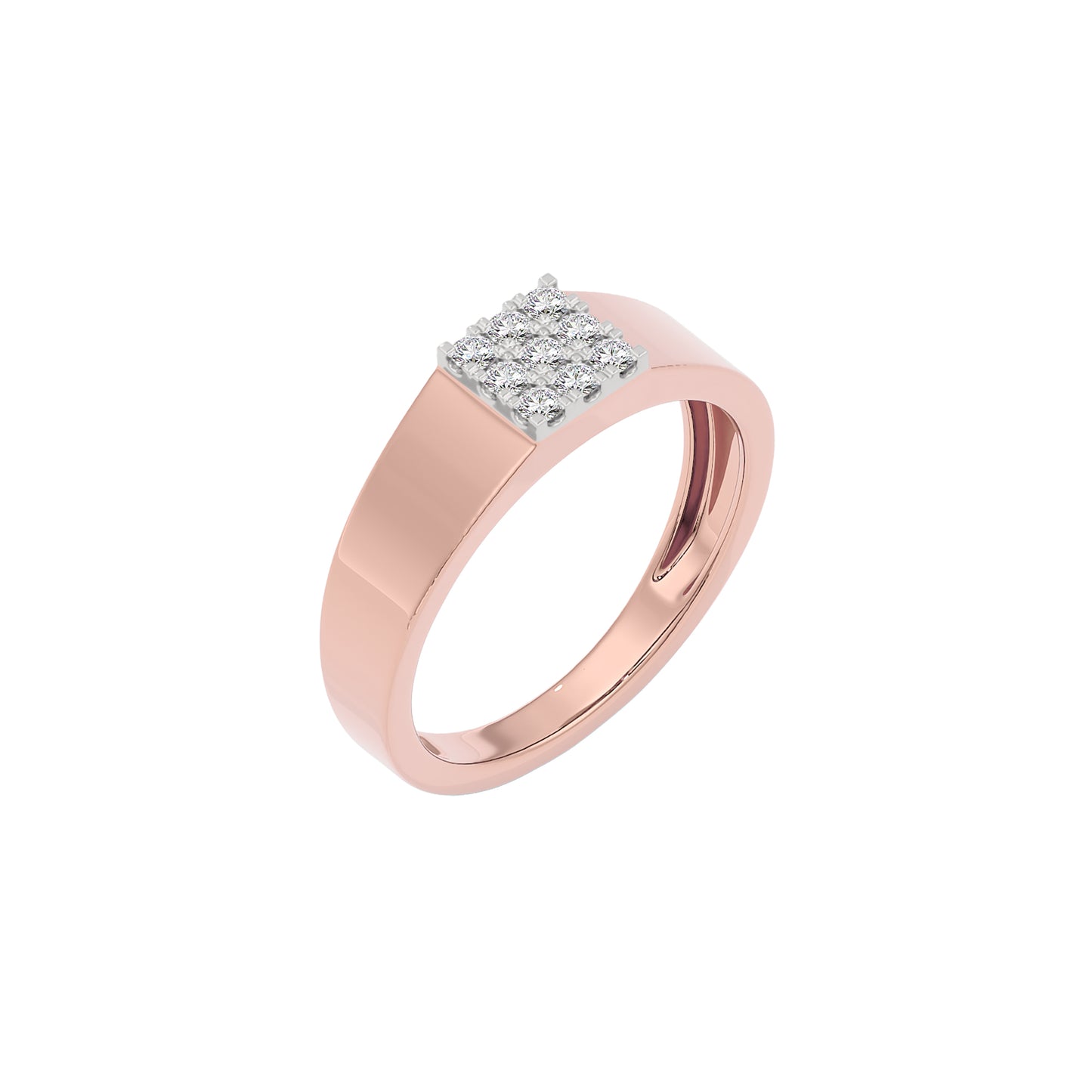 Three Strides Diamond Mens Ring 18 KT / Rose Gold / 22