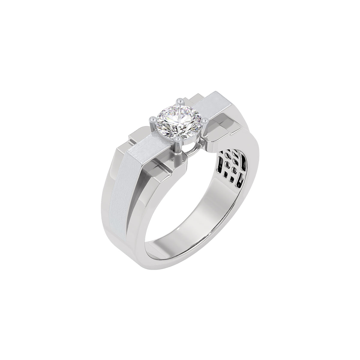 Egon Diamond Mens Ring 18 KT / White Gold / 22