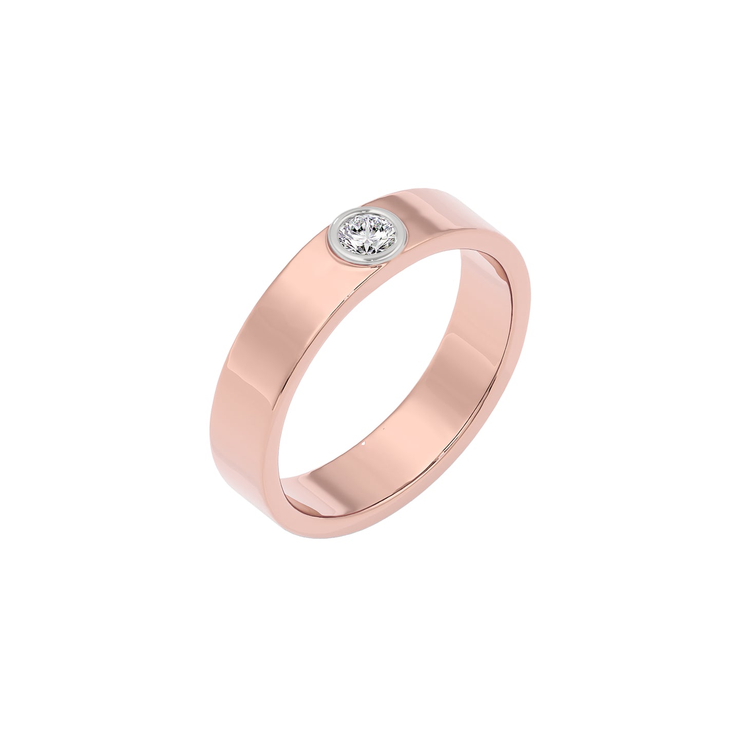 Linear Valve Diamond Mens Ring 18 KT / Rose Gold / 22