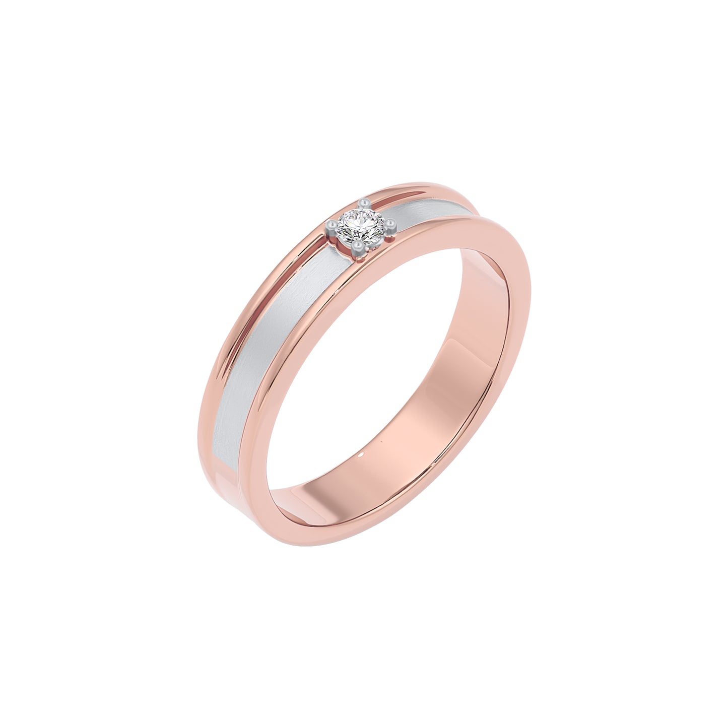 The Silver Ridge Diamond Mens Ring 18 KT / Rose Gold / 22