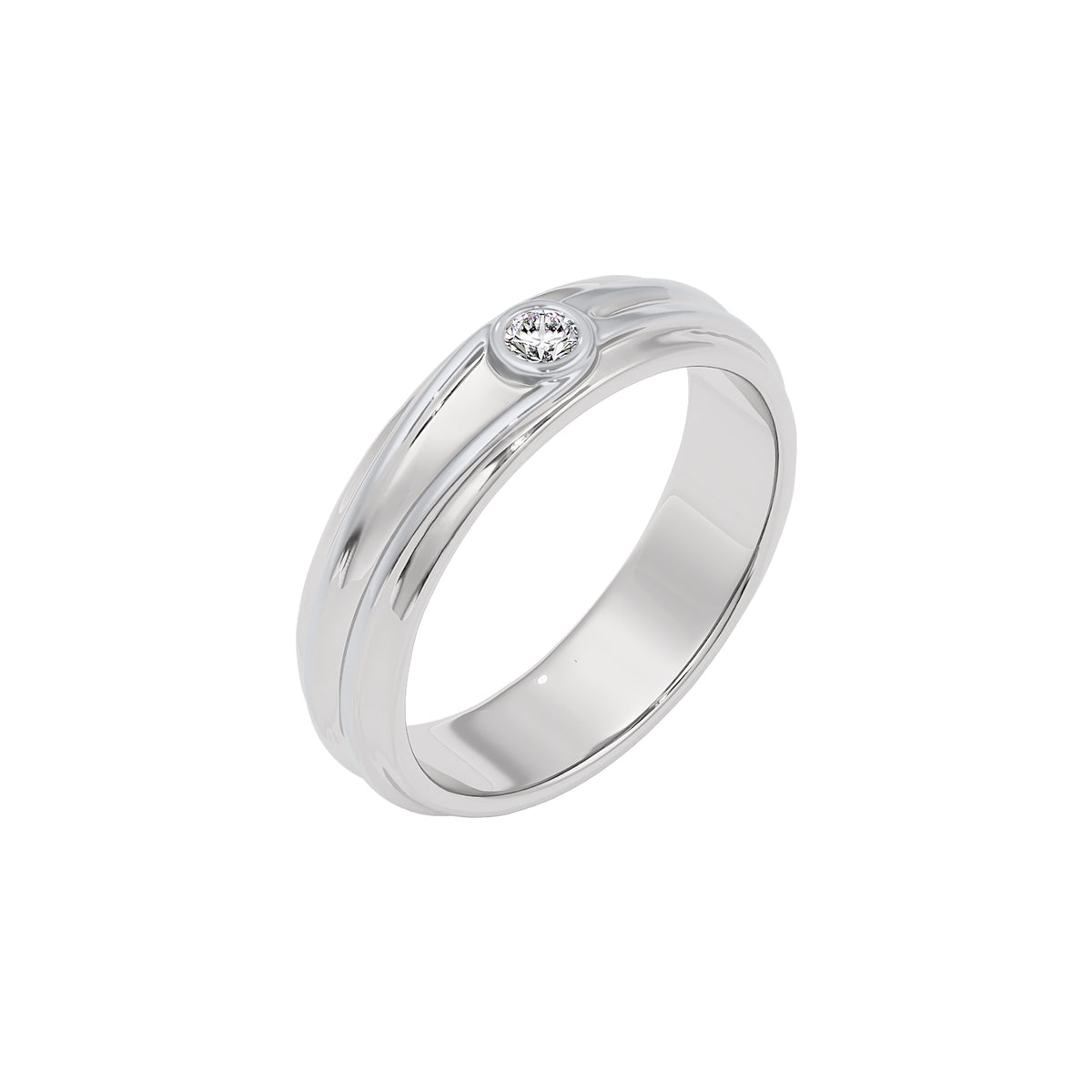 The Polaris Diamond Mens Ring 18 KT / White Gold / 22
