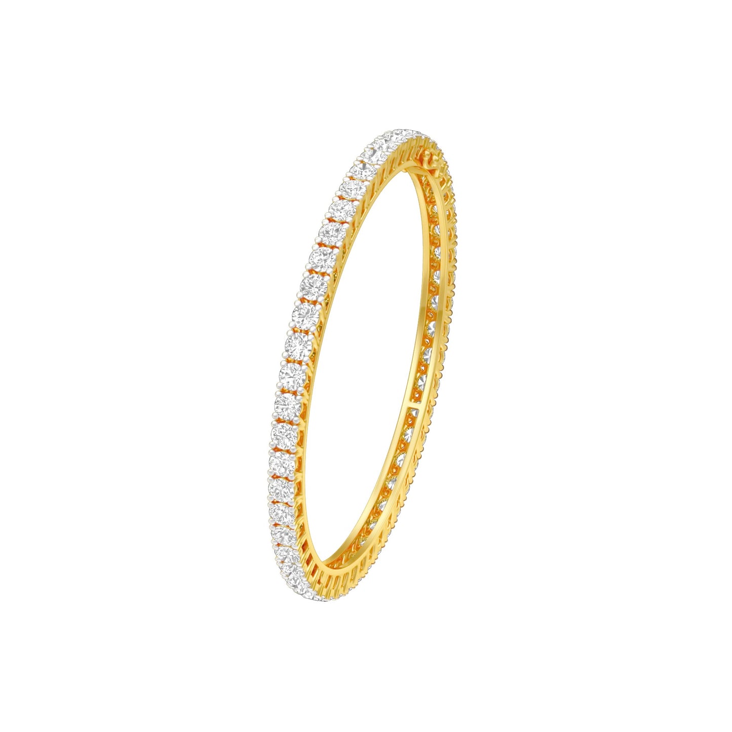 Lucent Flow Diamond Openable Bangle 18 KT / Yellow Gold