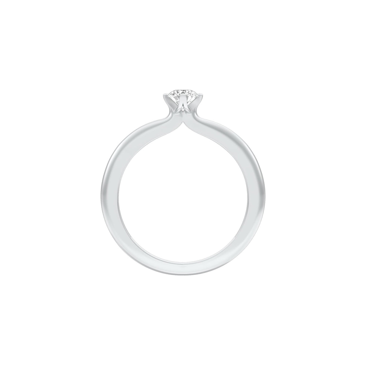 Lowkey Diva Round Diamond Ring 18 KT / White Gold / 13