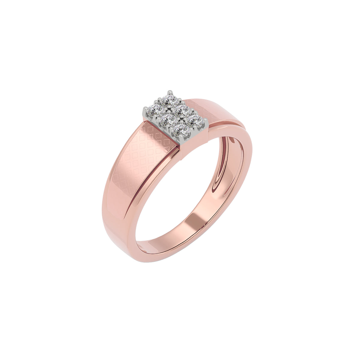 Edgy Side Diamond Men's Ring