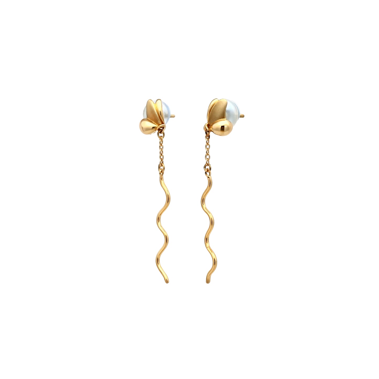 Golden Flow Chain Drop Earrings