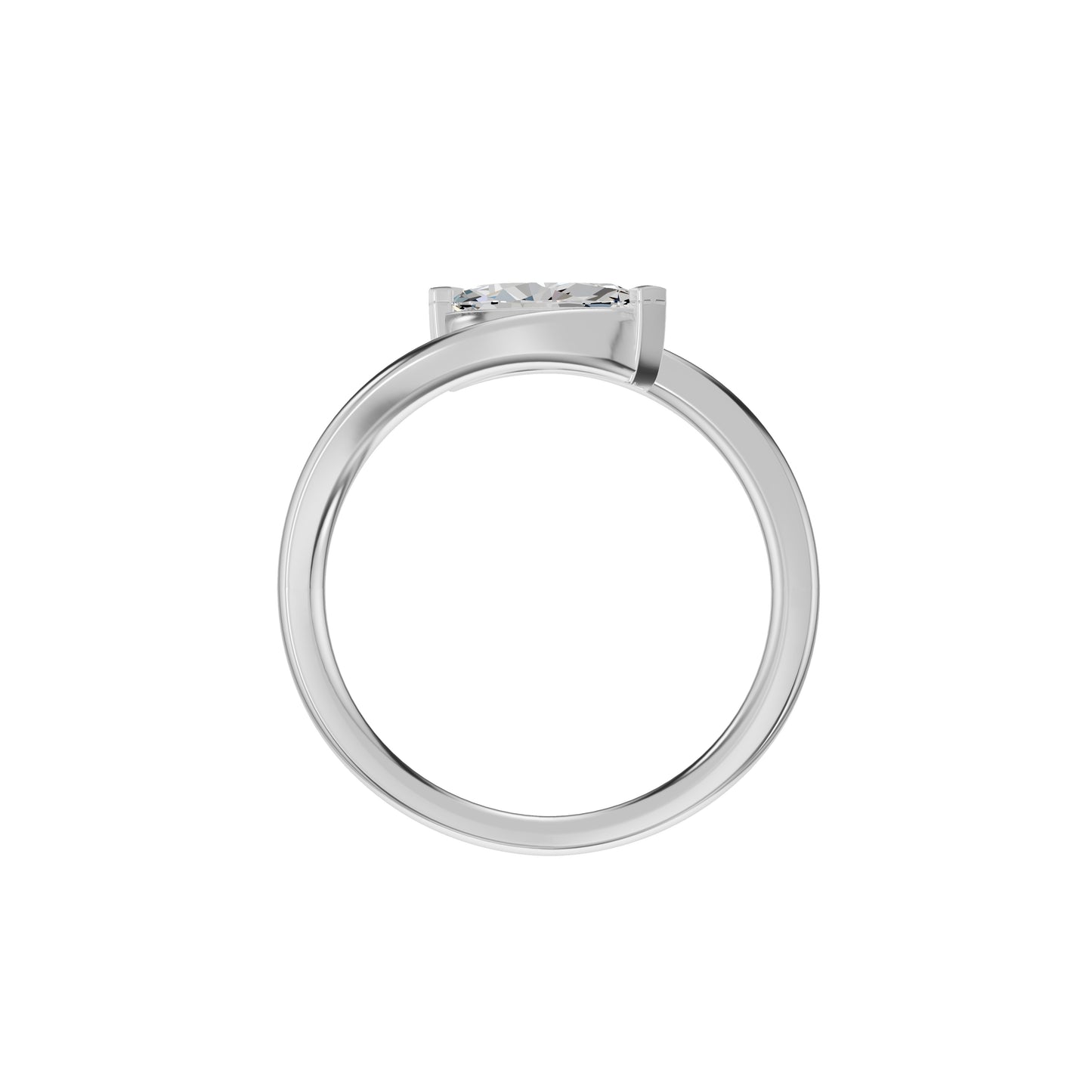 The Iris Marquise Solitaire Diamond Engagement Ring 18 KT / White Gold / 18