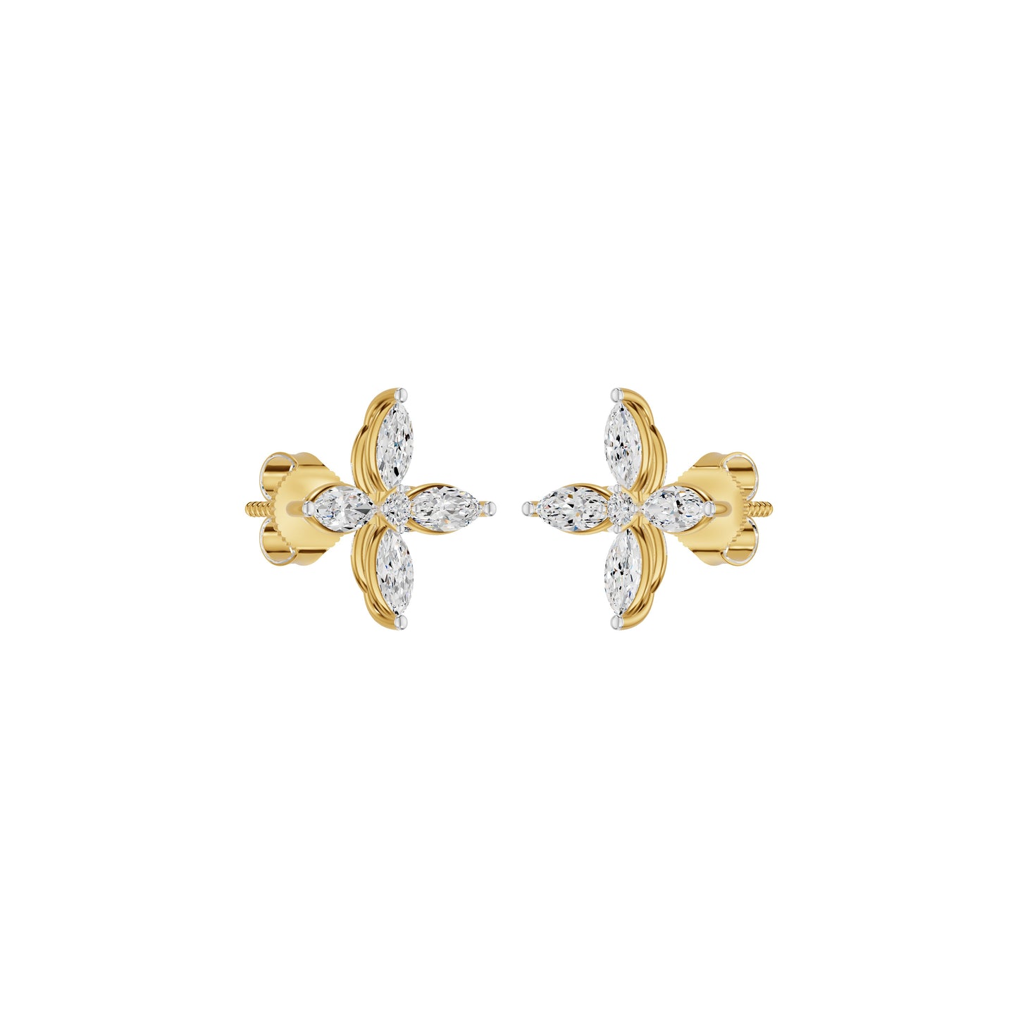 Butterfly Marquise Diamond Stud Earrings