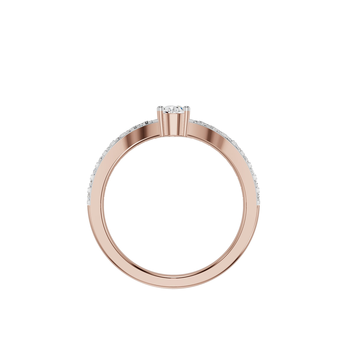 The Crescent Solitaire Diamond Ring