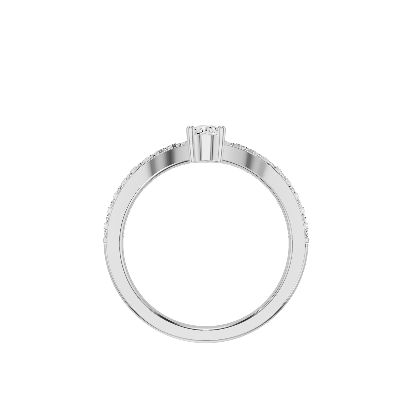 The Crescent Solitaire Diamond Ring