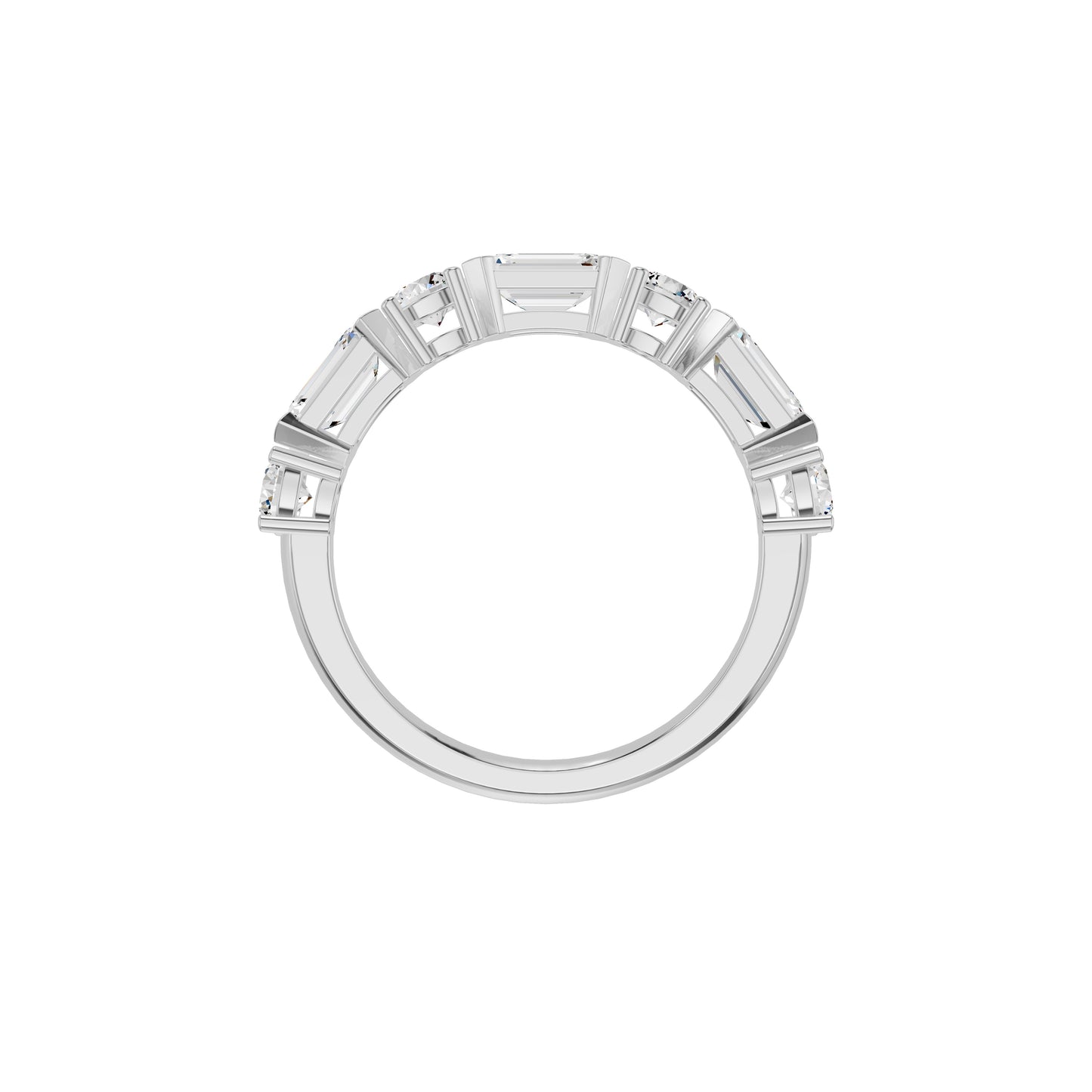 Four Stone Emerald Solitaire Eternity Diamond Ring