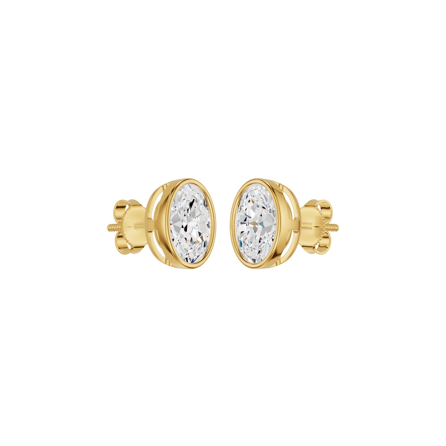 The Oval Drift Solitaire Diamond Stud Earrings