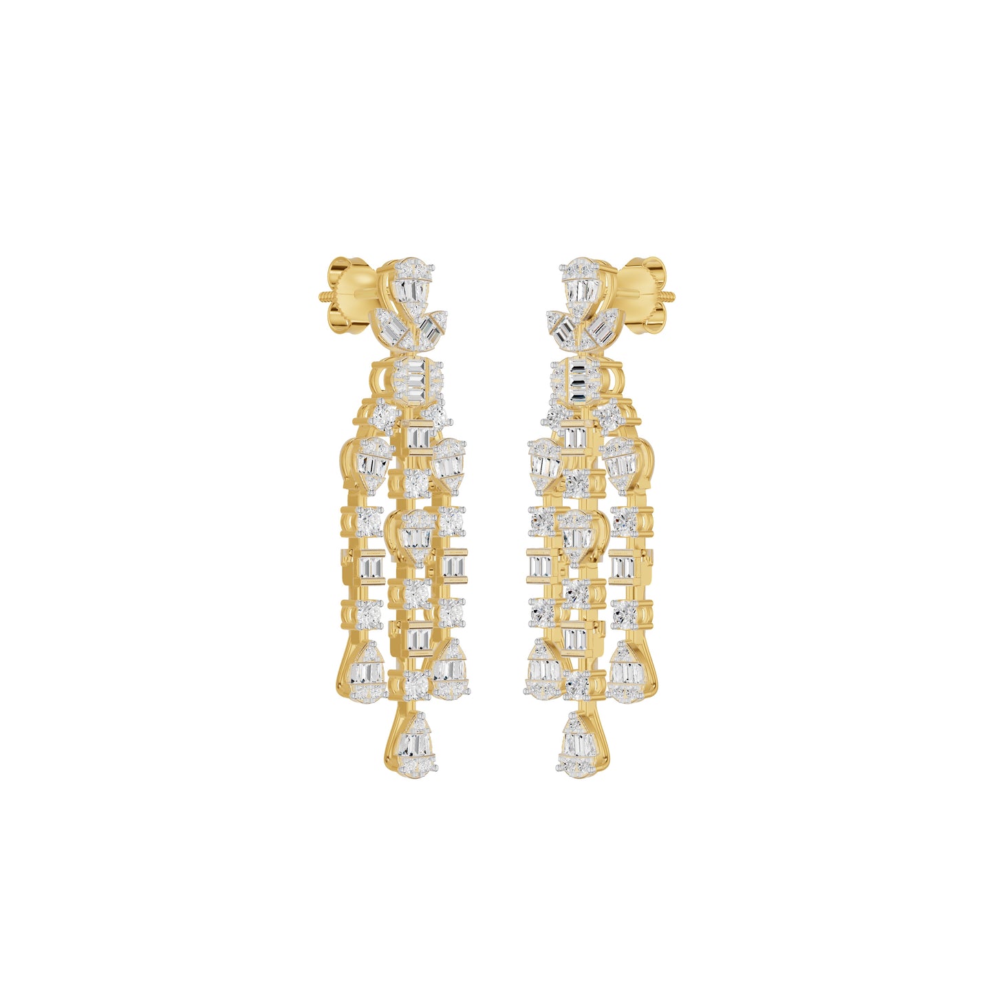 Sparkle in Tassels Diamond Dangler Earrings