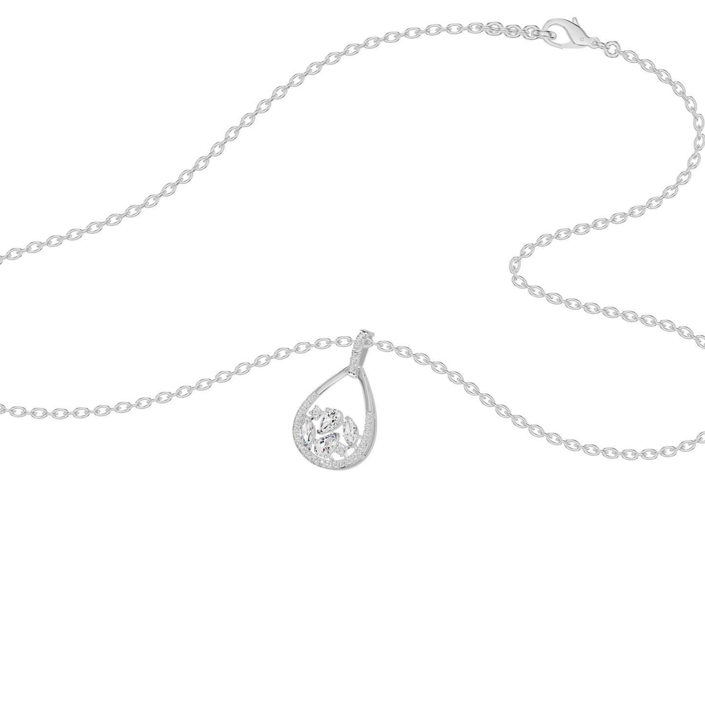 Open Teardrop Diamond Pendant