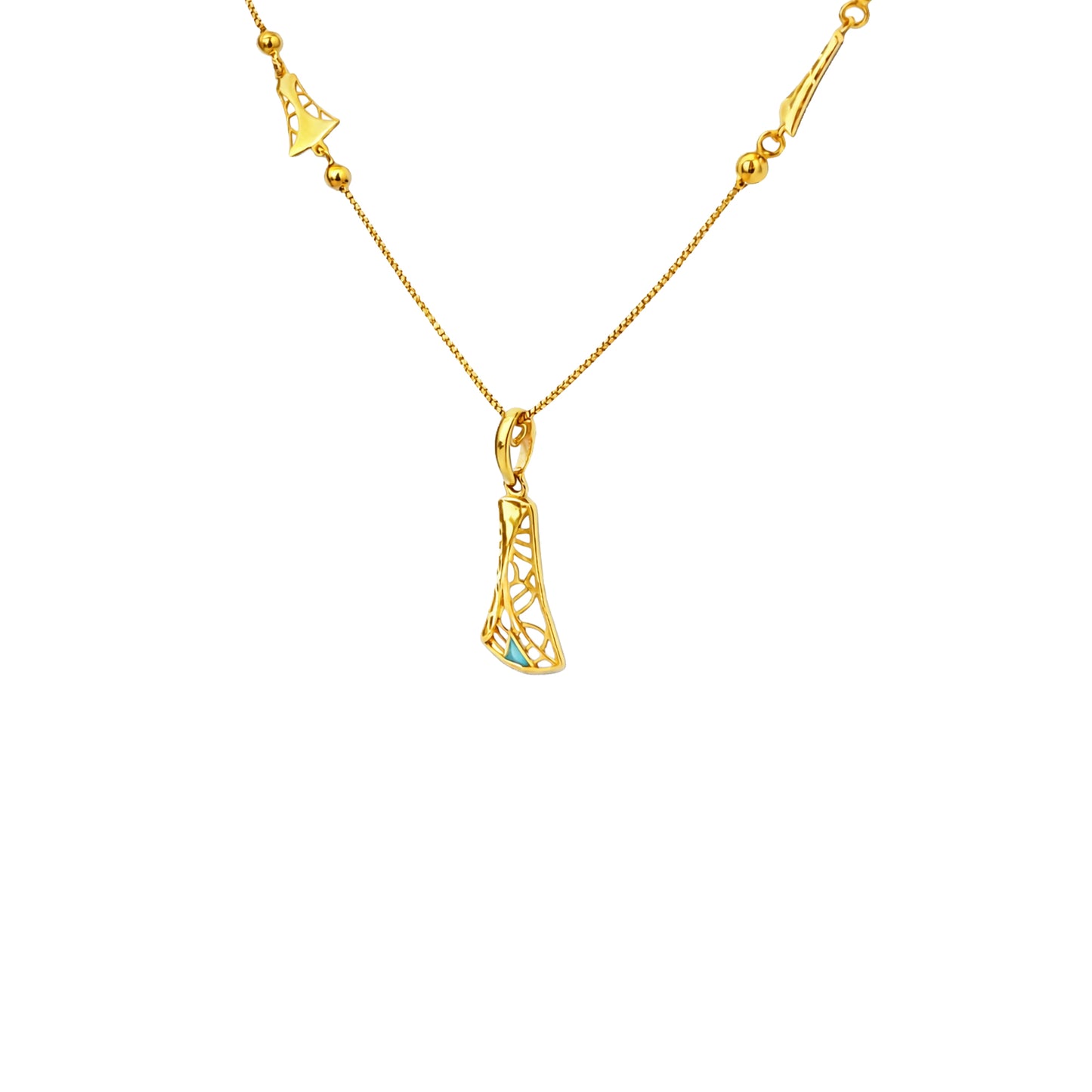 Filigree Triangle Gold Necklace