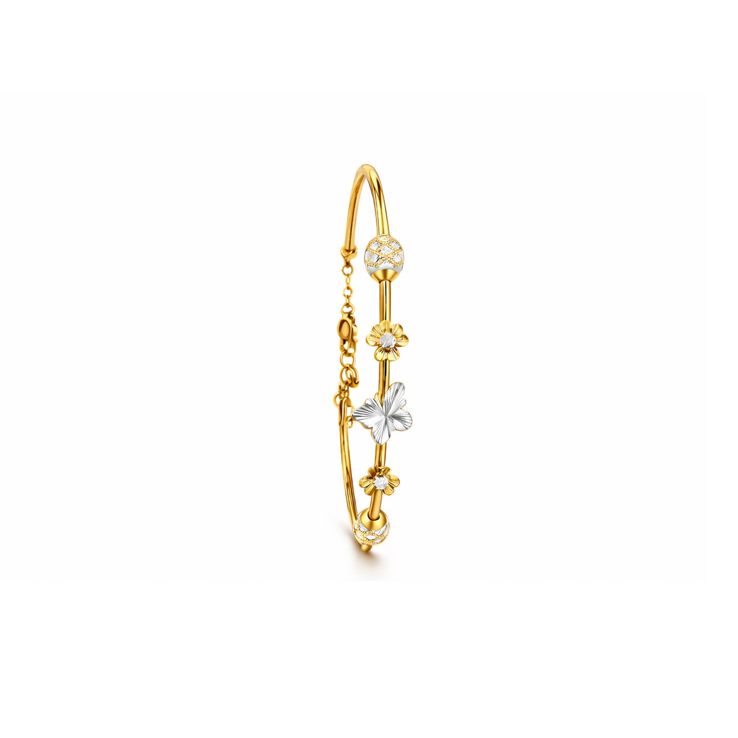 Floral Charm Gold Bracelet