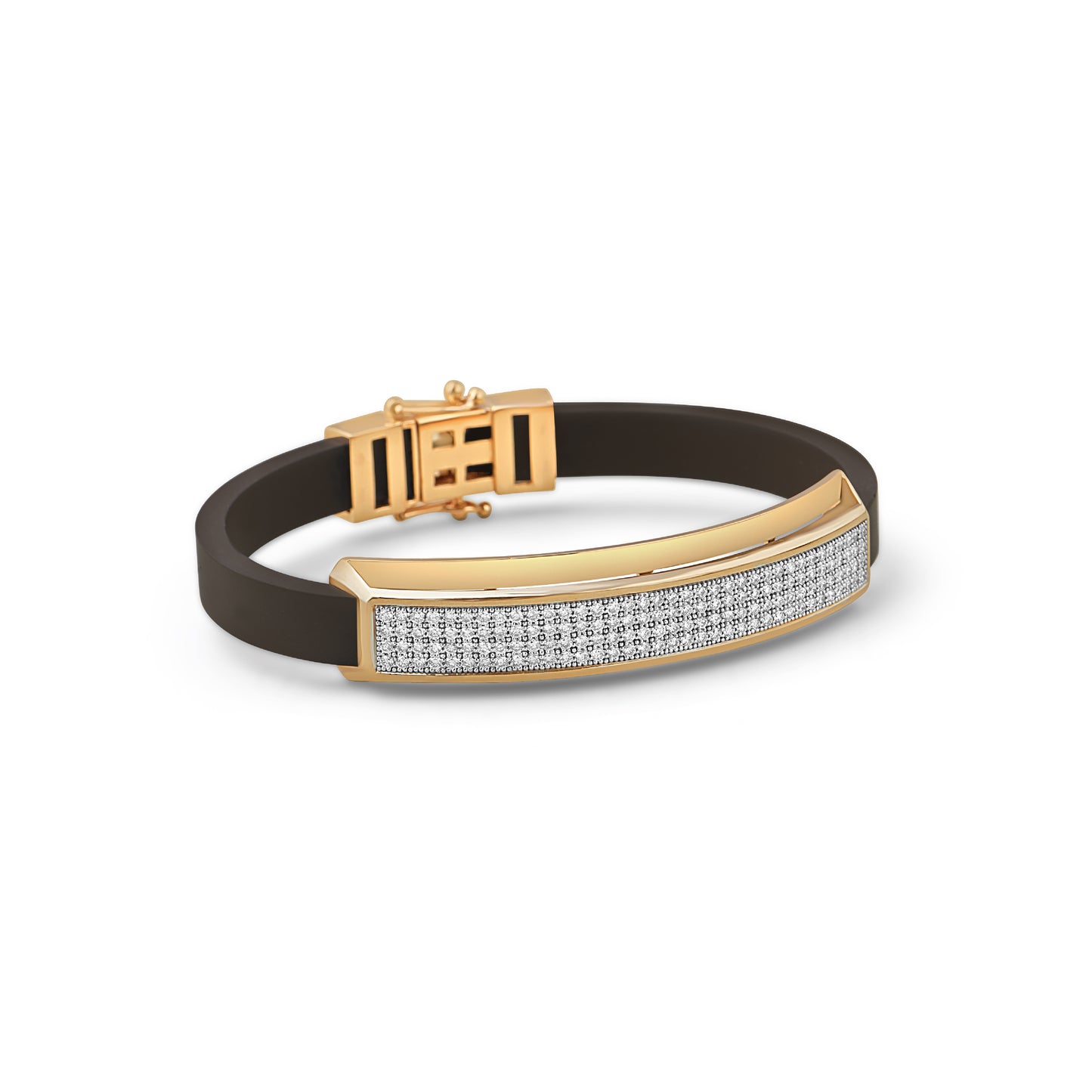 Adrian Pave Diamond Silicon Bracelet
