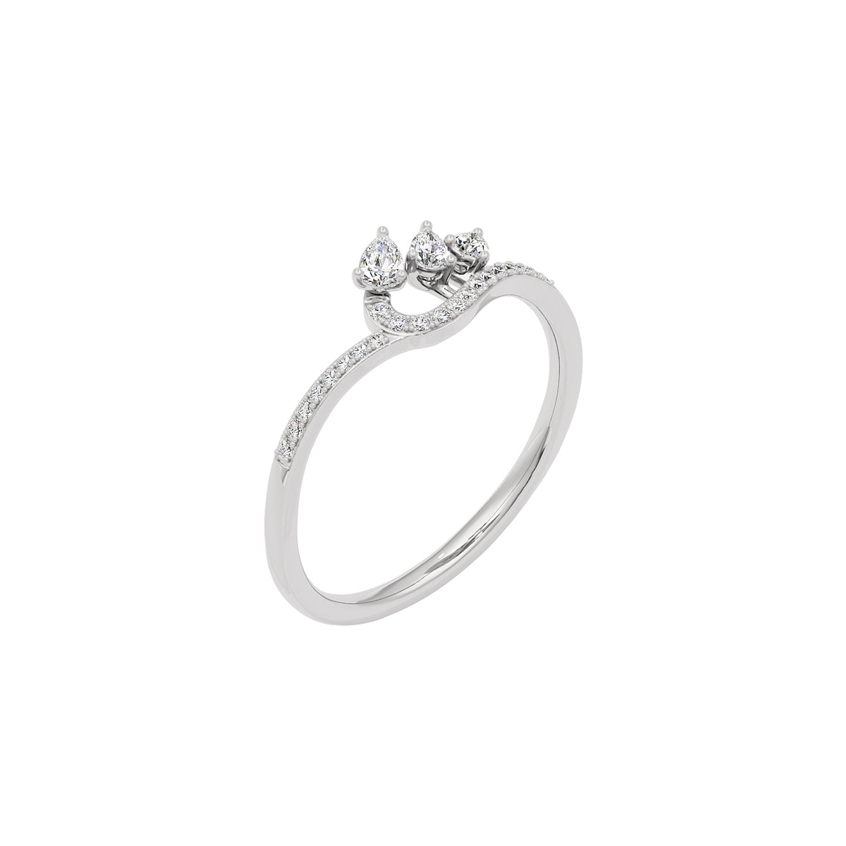 Tiara Diamond Ring 18 KT / White Gold / 22